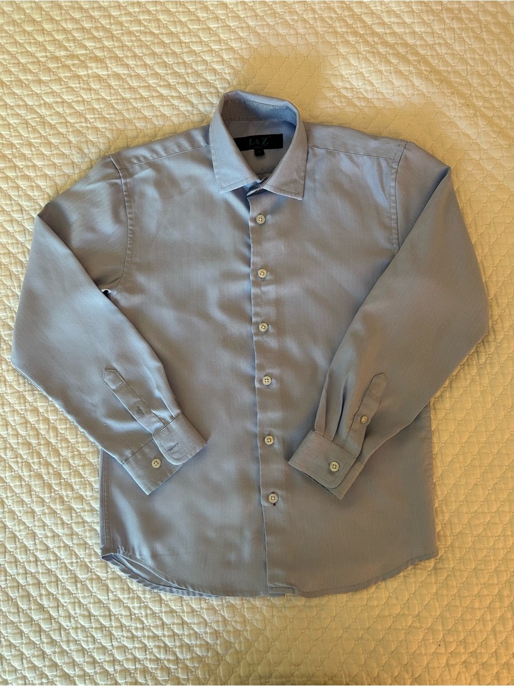 Light Blue Boys Dress Shirt - Classic Button-Down Size  Youth Size 12